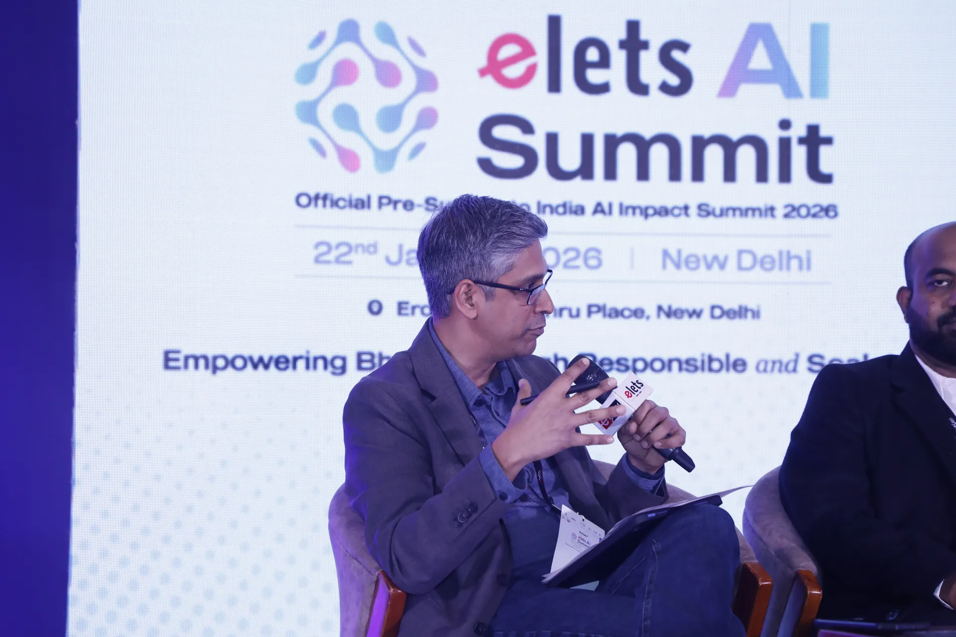 Saurabh Verma speaking on the AI panel - elets AI Summit, New Delhi