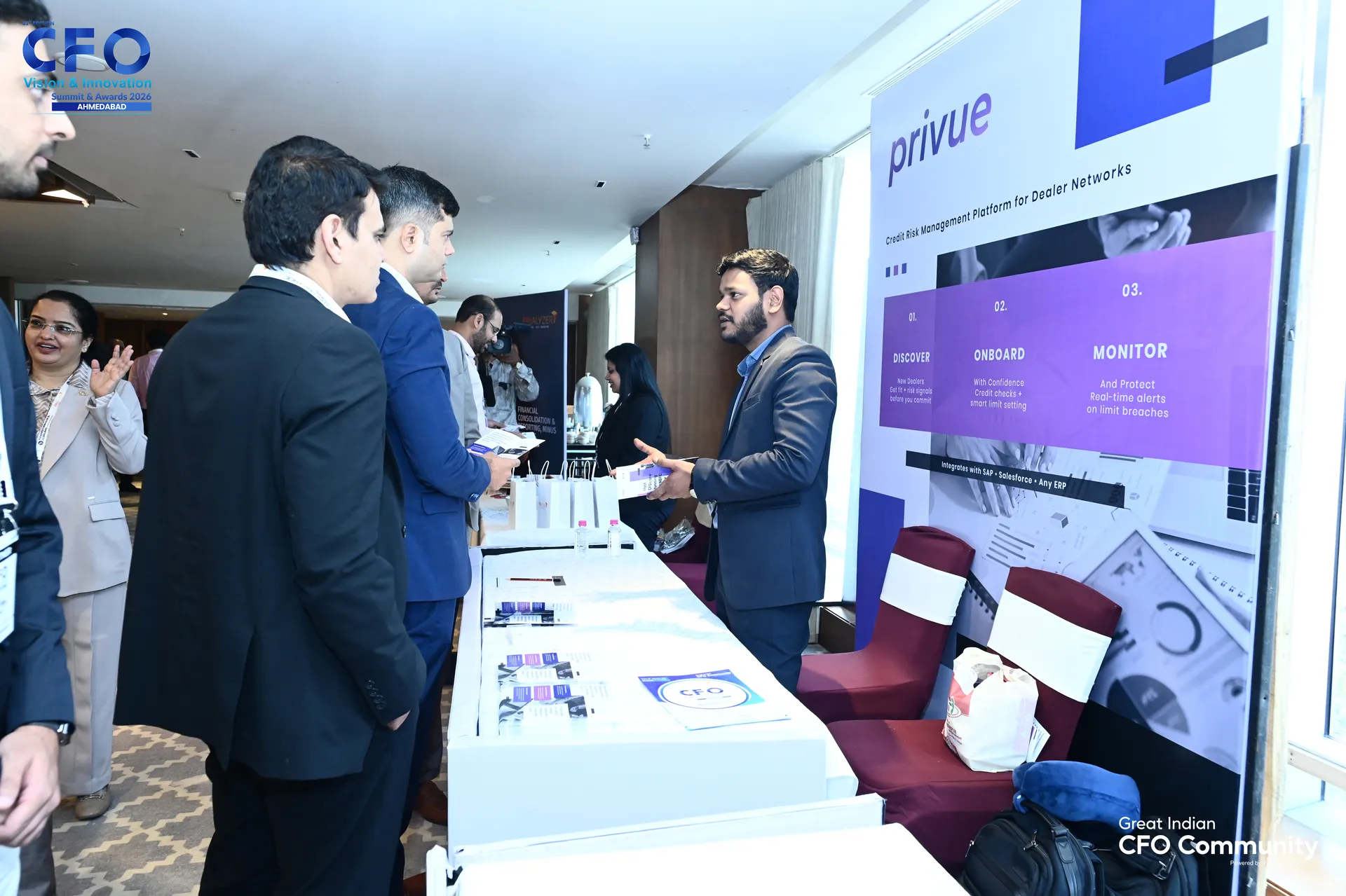 Privue booth at the CFO Vision & Innovation Summit - Ahmedabad, 2026