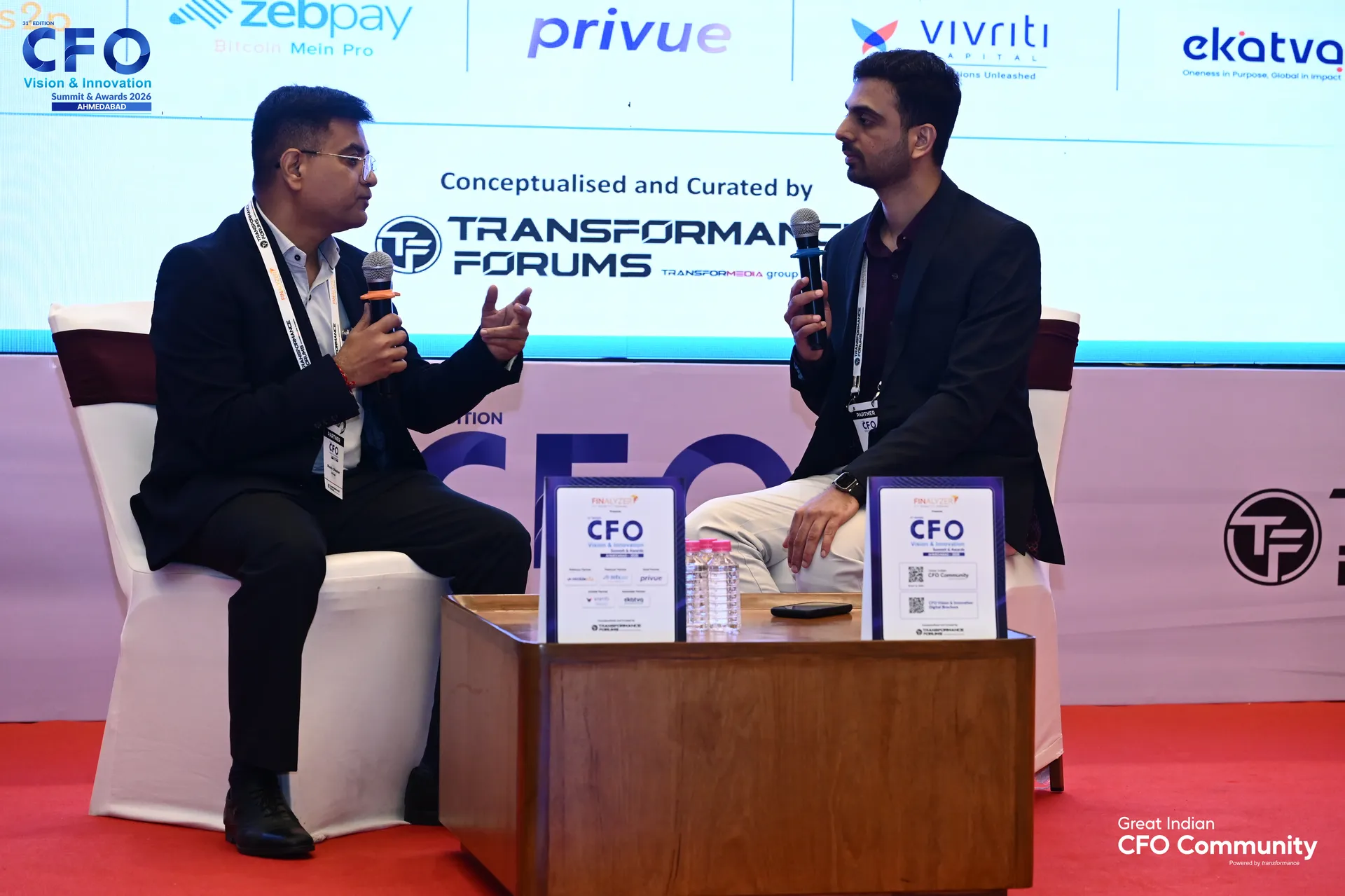 Snehil in discussion at the CFO Vision & Innovation Summit - Ahmedabad
